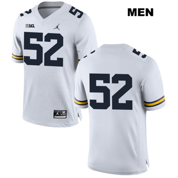 Men's NCAA Michigan Wolverines Bryce Chamberlain #52 No Name White Jordan Brand Authentic Stitched Football College Jersey TE25P35CH